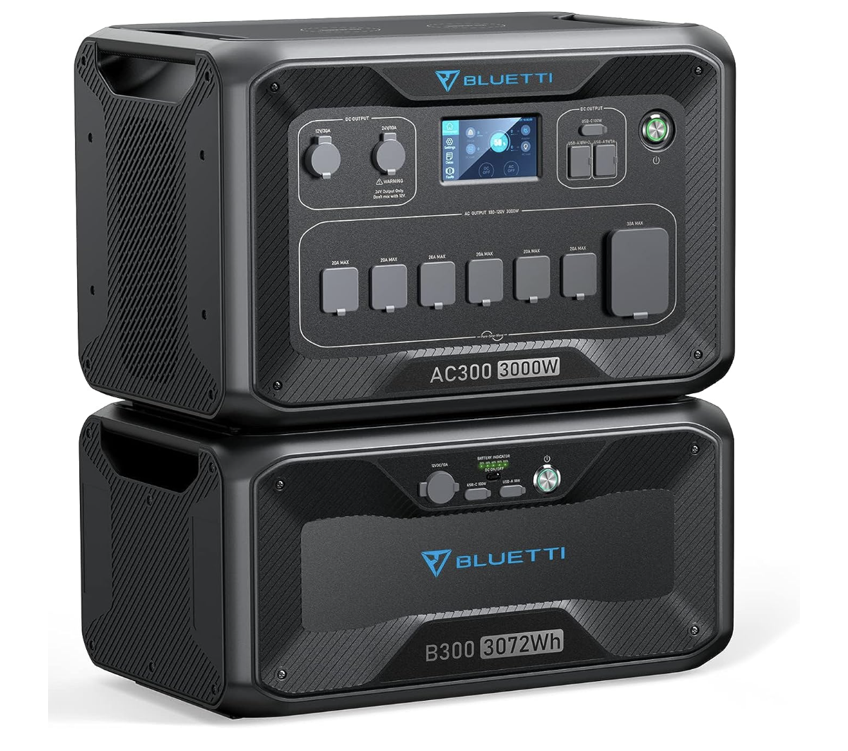 BLUETTI AC300+B300 ポータブル発電機3072Wh、3000W BLUETTI 3000W Generator AC300 B300 Home Emergency Power Supply UPS