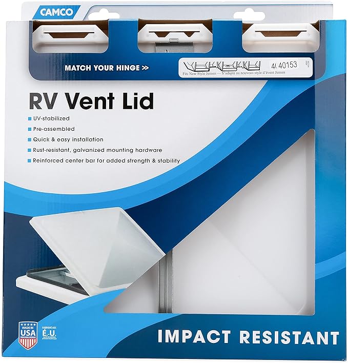 Camco RV Vent Lid Jensen (Metal Base '94 & Up Models) We Are Airstream