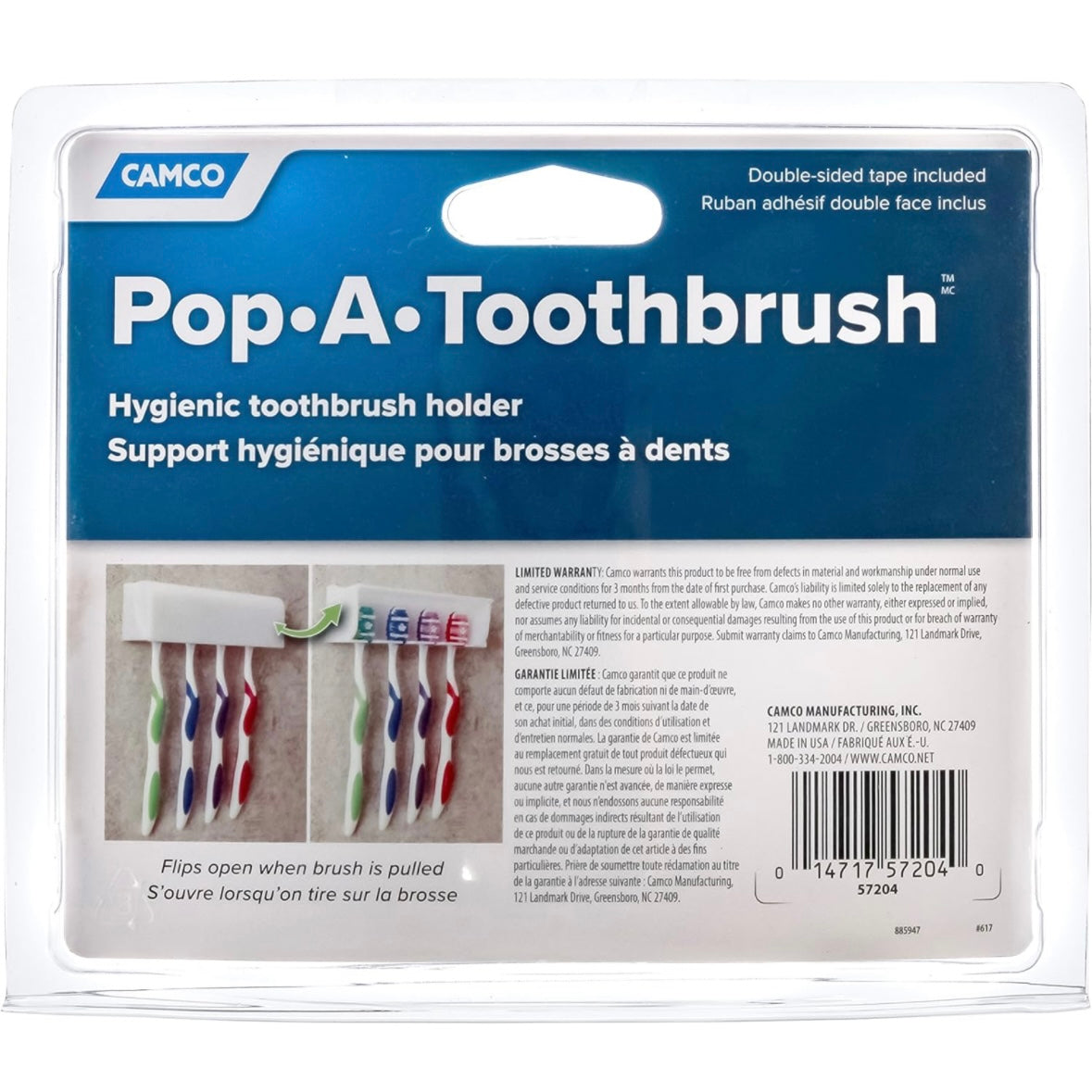 Camco Toothbrush Holder; Pop-A-Toothbrush