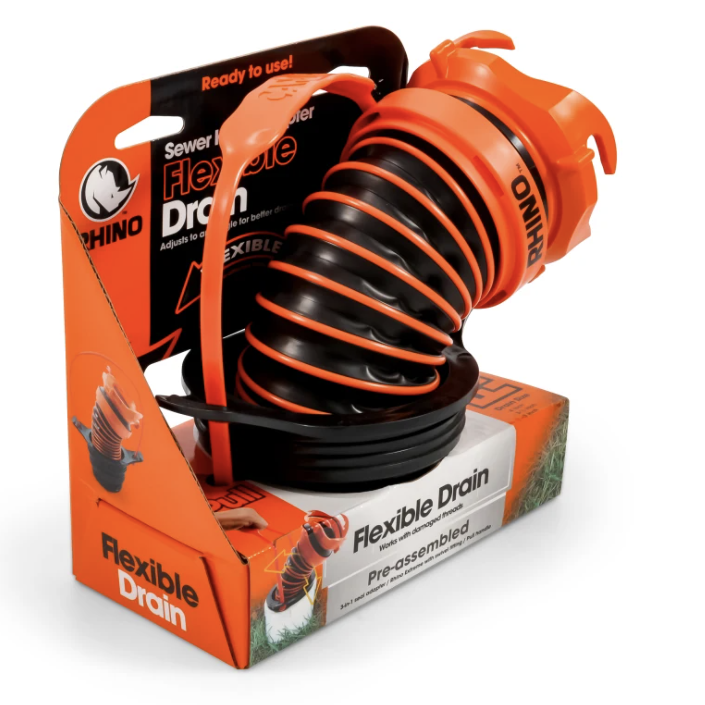 Camco - Rhino Sewer Hose Adapter with Flexible Drain