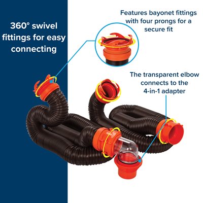 Camco Rhino Flex Sewer Kit w/Swivel Fittings 20