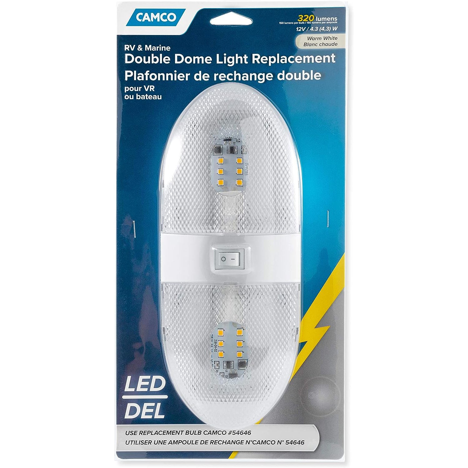 Camco-Double Dome Light Replacement LED 320lmn